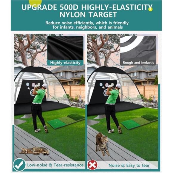 Golf Net: 10x7FT Golf Practice Net for Backyard Driving, Golf Hitting Net - Picture 3 of 7